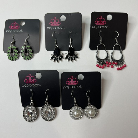 NWT Paparazzi Earrings Set of 5 Pair of Dangle Jewelry Fashion Accessories